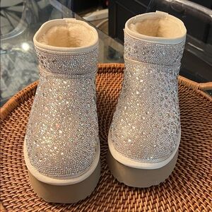 Women's Sparkling Gold platform boots